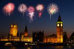 Big Ben in London - with a firework illustration